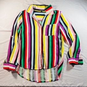 Velvet Heart Colorful Strip Button Up Size S